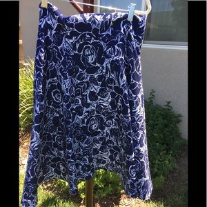 Large Blue & White Midi Skirt